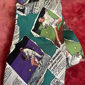 Nicole Miller tiè Made in 1994 in Korea..A great design for tennis lovers